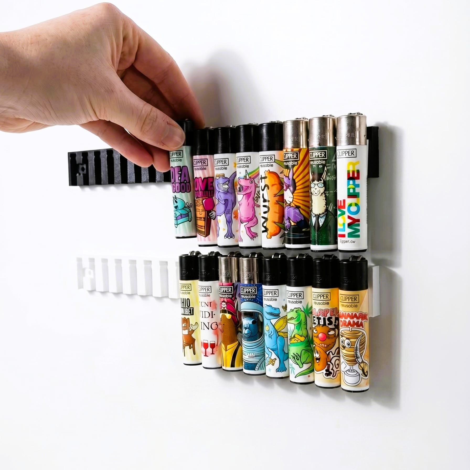 Clipper Lighter Organizer mounted on wall